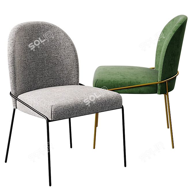 Modern Astrud Dining Chair: Stylish & Comfortable 3D model image 1