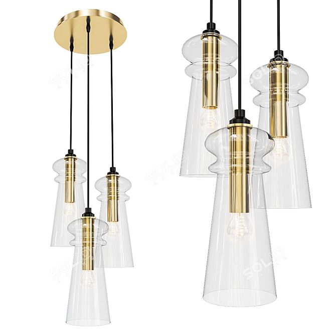 Elegant Licio Chandelier 3D model image 1