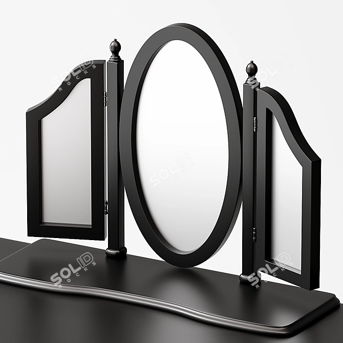 Elegant Soupir Dressing Table & Stool 3D model image 2