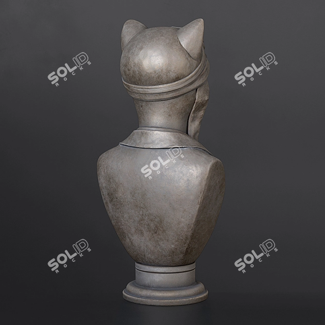 Feline Flyer: Cat Pilot Bust 3D model image 8