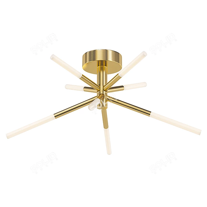 Antique Brass Wanda LED Flush 3D model image 1