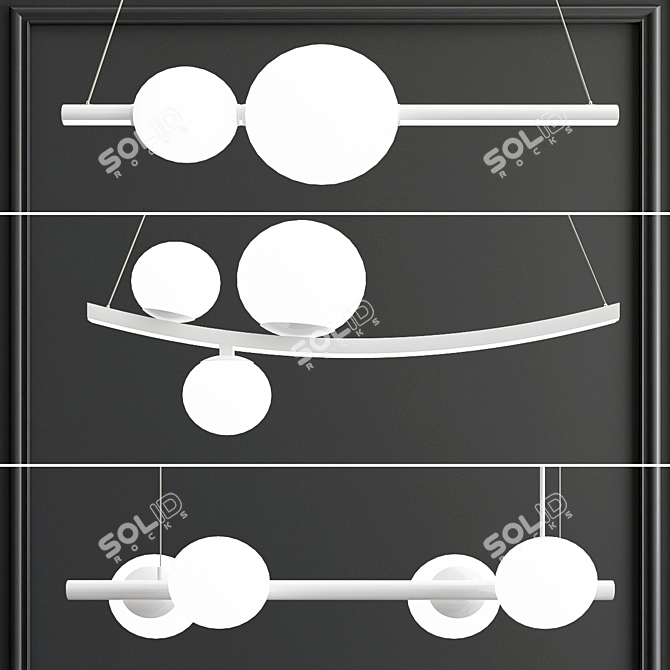 Sleek Matte Pendant Lights 3D model image 5