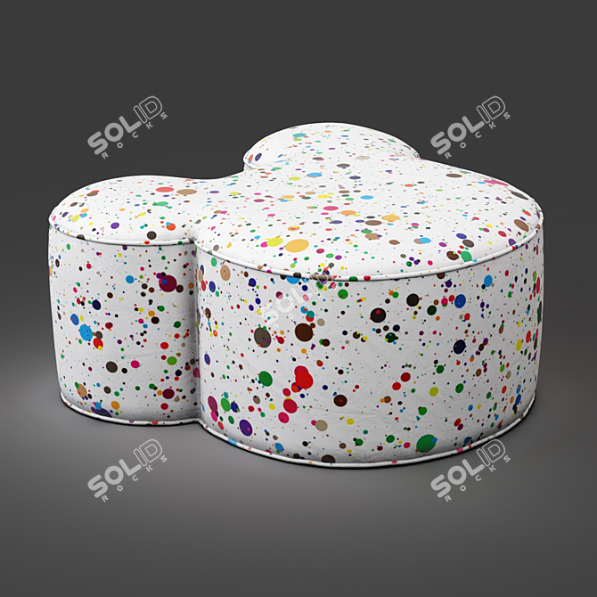 Whimsical Mickey Mouse Ottoman - Perfect for Disney Fans! 3D model image 1