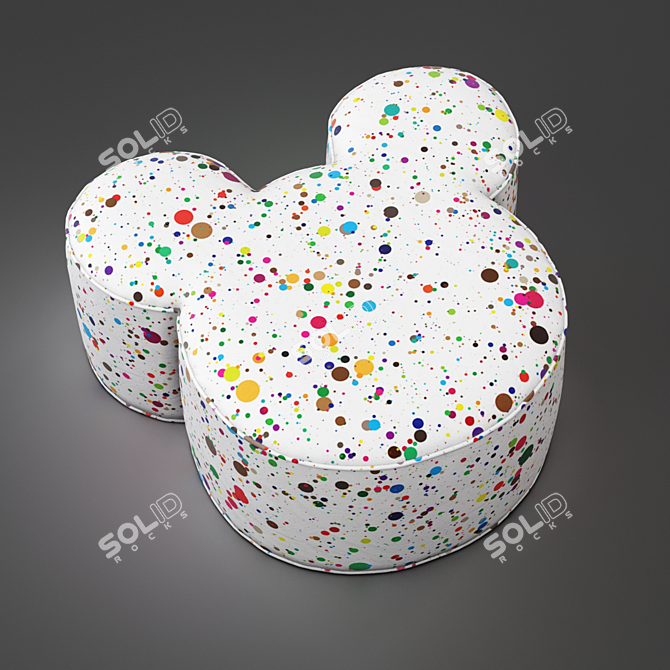 Whimsical Mickey Mouse Ottoman - Perfect for Disney Fans! 3D model image 2