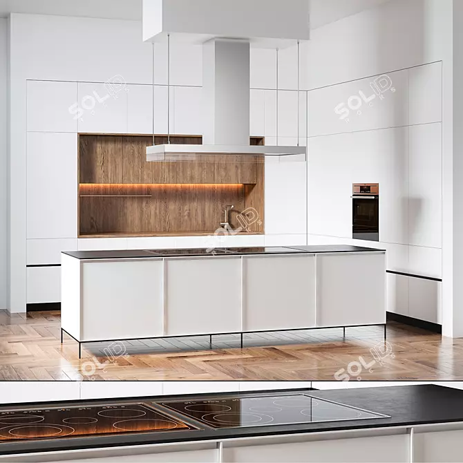 Modern Kitchen Model: 3dsmax2014 & V-ray 3D model image 1