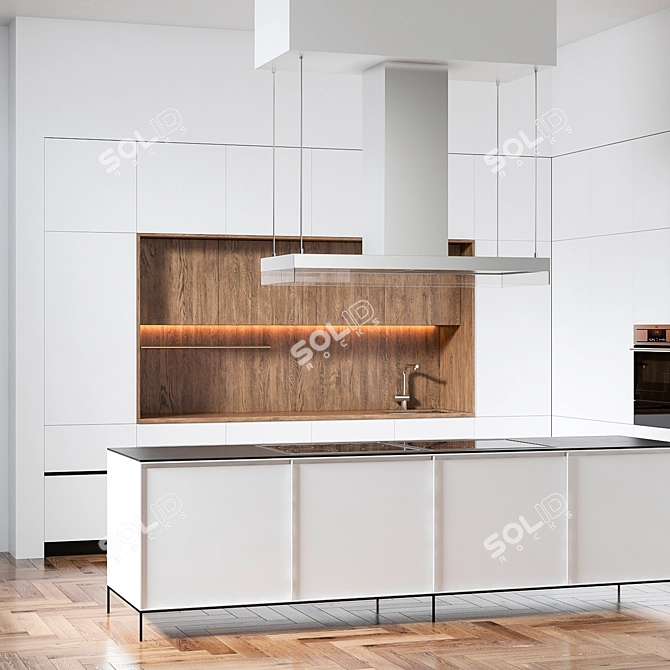 Modern Kitchen Model: 3dsmax2014 & V-ray 3D model image 2