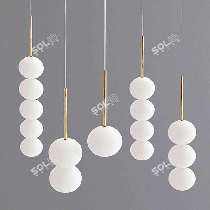 Modern Silver Glass Pendant Lamps by Terzani 3D model image 1