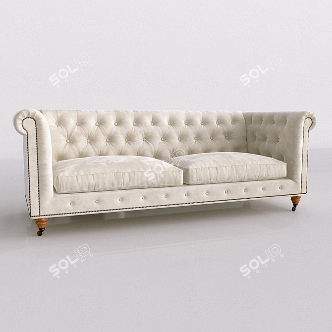 Light Fabric Sofa 3D model image 1