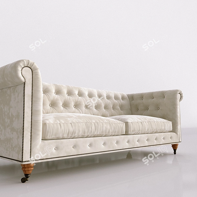 Light Fabric Sofa 3D model image 2