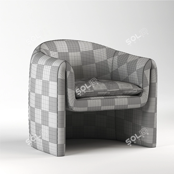 Velvet Artistic Chair 3D model image 3