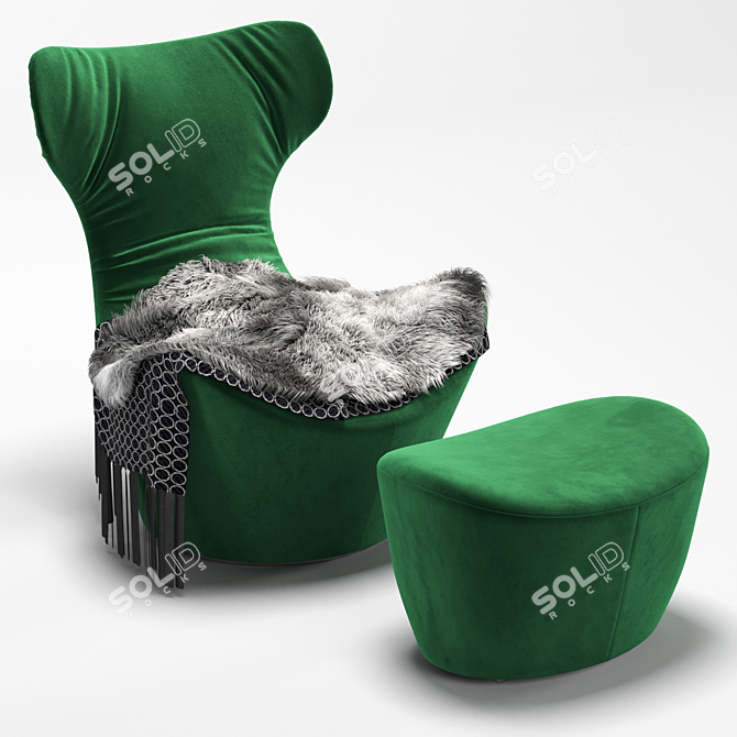 B&B Italia Grande Papilio - Modern Luxury Lounge Chair 3D model image 3