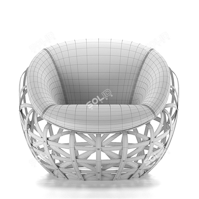 Elevated Comfort: Louis Vuitton Diamond Armchair 3D model image 2