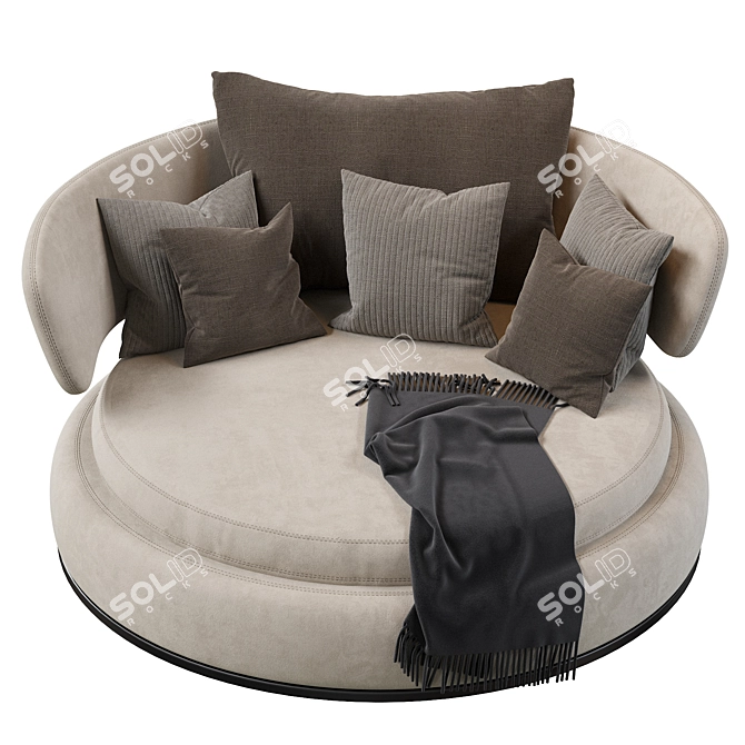 Luxurious Amoenus Soft Swivel Sofa 3D model image 4