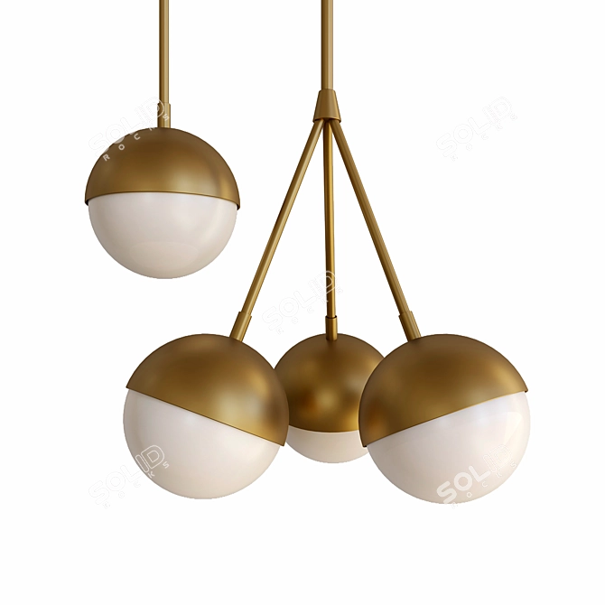 Contemporary Hanging Lamp - BALL 3D model image 1