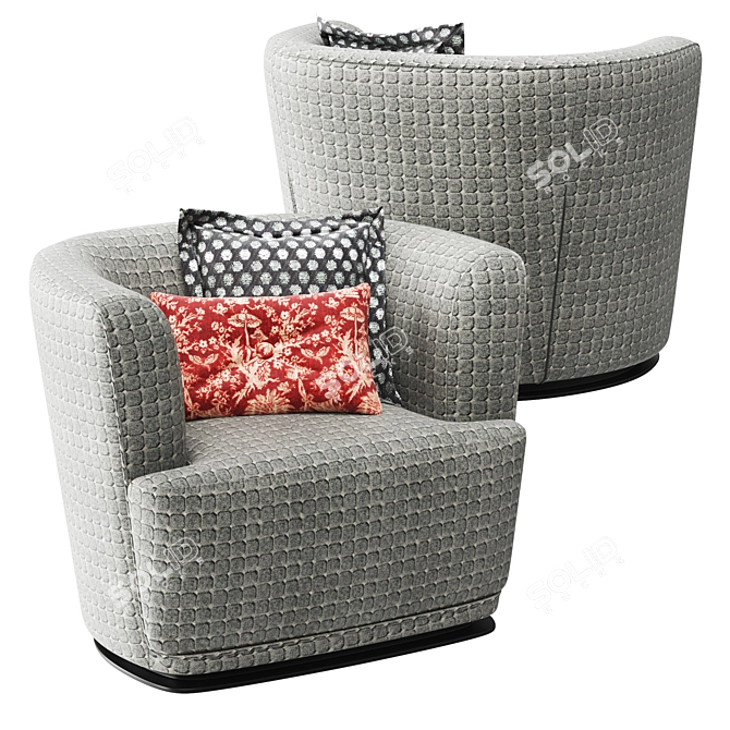 Elegant Rubelli Lollo Tub Armchair 3D model image 1