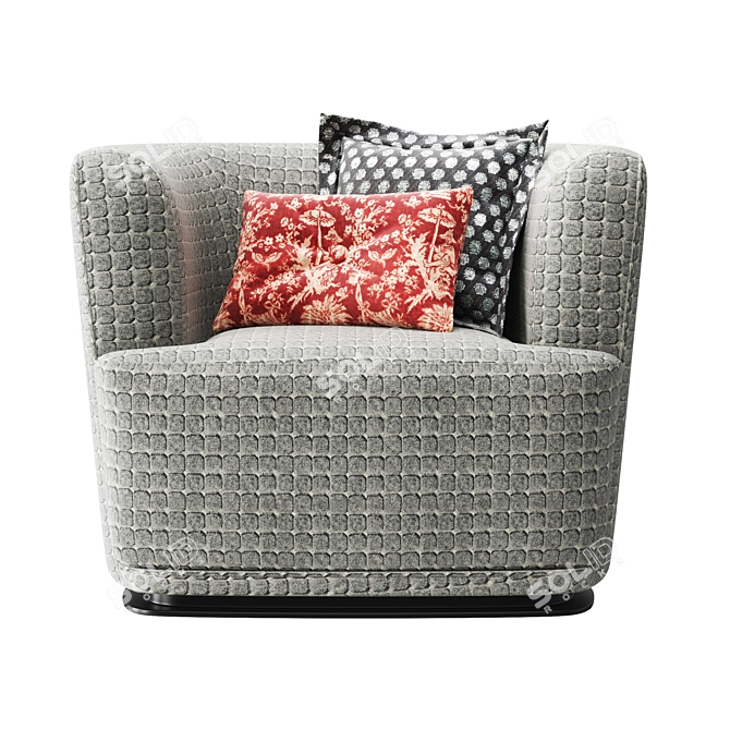 Elegant Rubelli Lollo Tub Armchair 3D model image 2