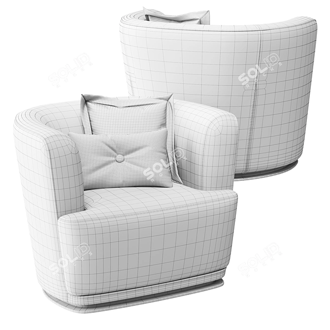 Elegant Rubelli Lollo Tub Armchair 3D model image 5
