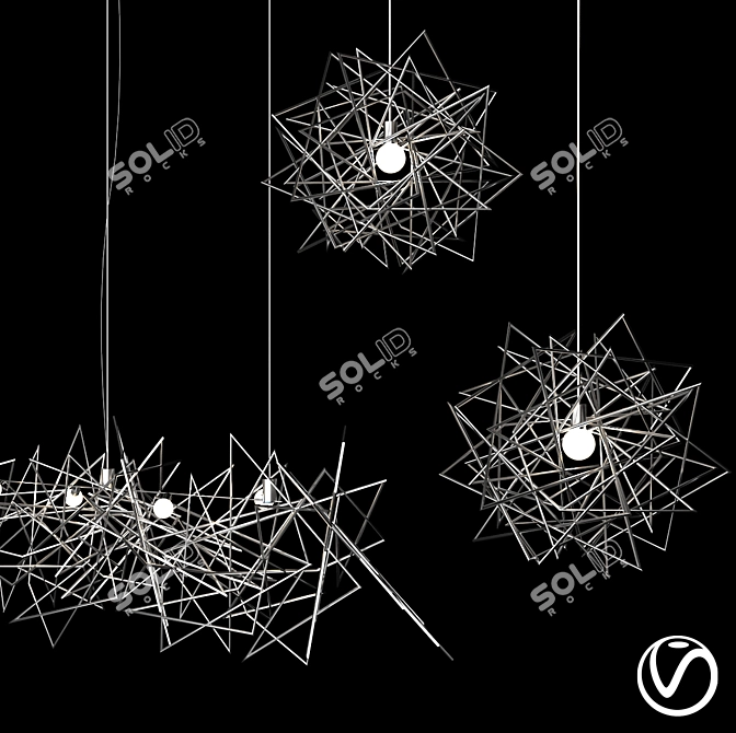 Etoile Pendant & Linear Suspension 3D model image 1