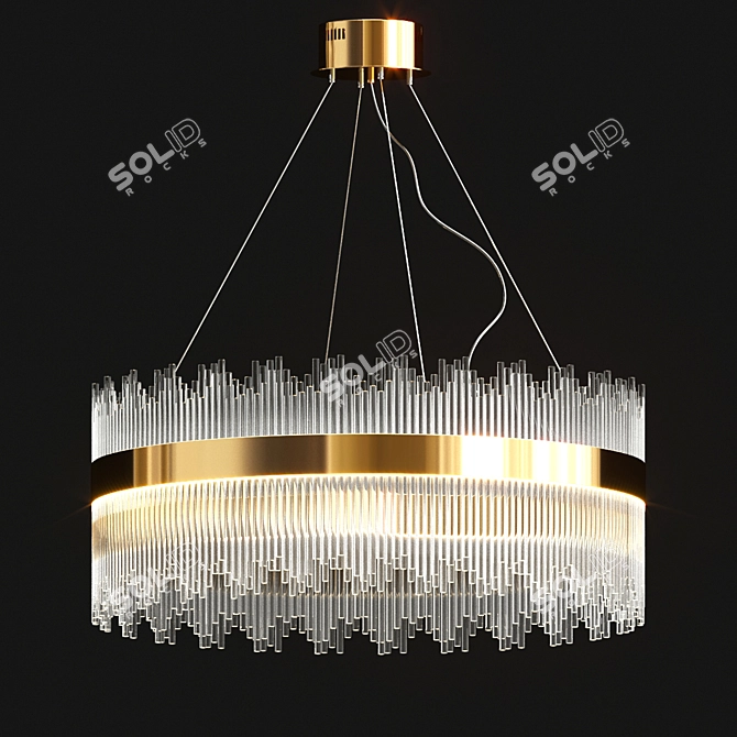 Modern Crystal LED Chandelier 3D model image 1