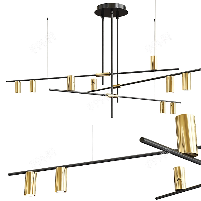 Sleek Chandelier Collection: TECHNUM LED, MOTVIKT, Casa 3D model image 2