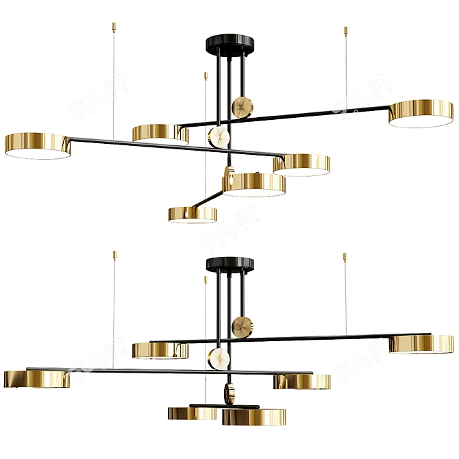 Sleek Chandelier Collection: TECHNUM LED, MOTVIKT, Casa 3D model image 3