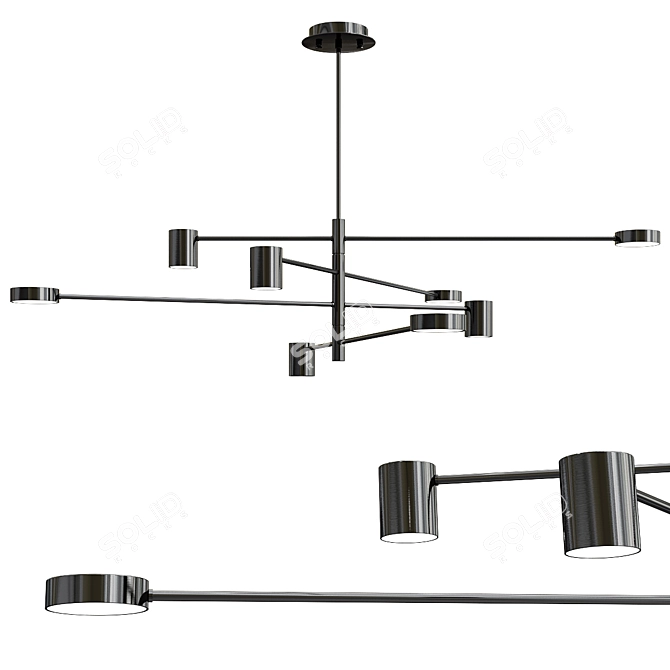 Sleek Chandelier Collection: TECHNUM LED, MOTVIKT, Casa 3D model image 4