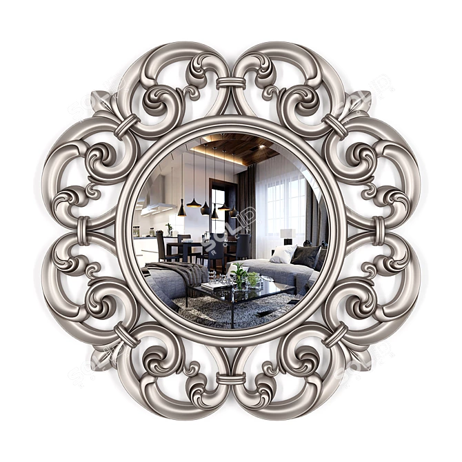 Coaster Silver Fleur-de-lis Mirror 3D model image 1