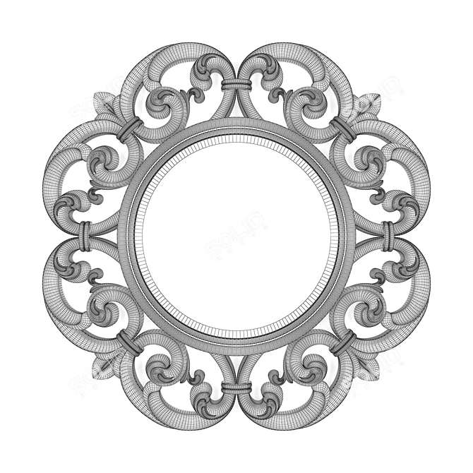Coaster Silver Fleur-de-lis Mirror 3D model image 4
