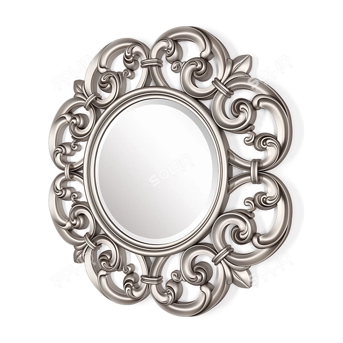 Coaster Silver Fleur-de-lis Mirror 3D model image 6