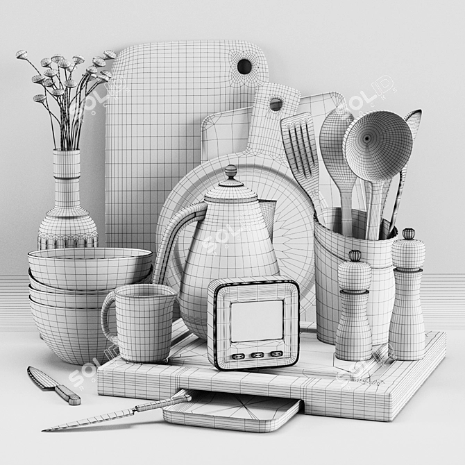 Kitchen Decor Set: Stylish & High-Quality 3D model image 4