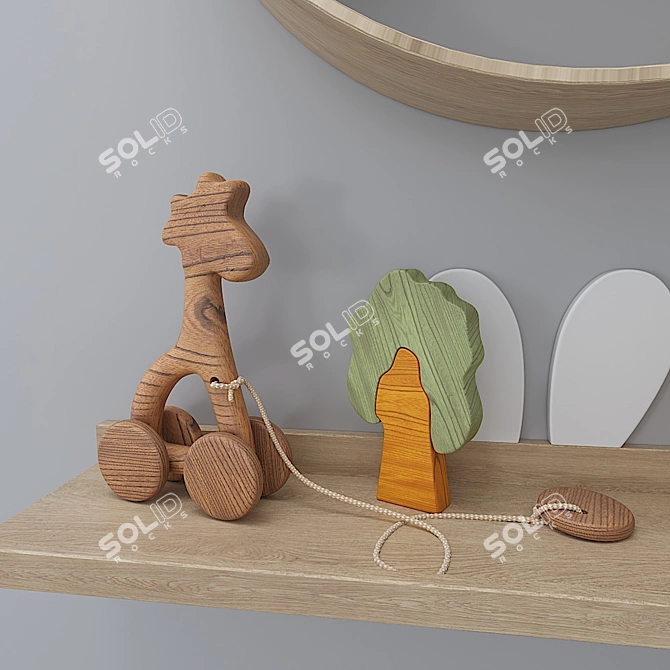 Zara Home Kids Shelf: Puzzle Set & Mug 3D model image 3