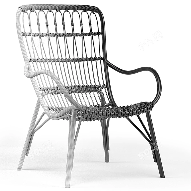 Medan Graphite Lounge Chair - Sleek and Stylish Seating 3D model image 4