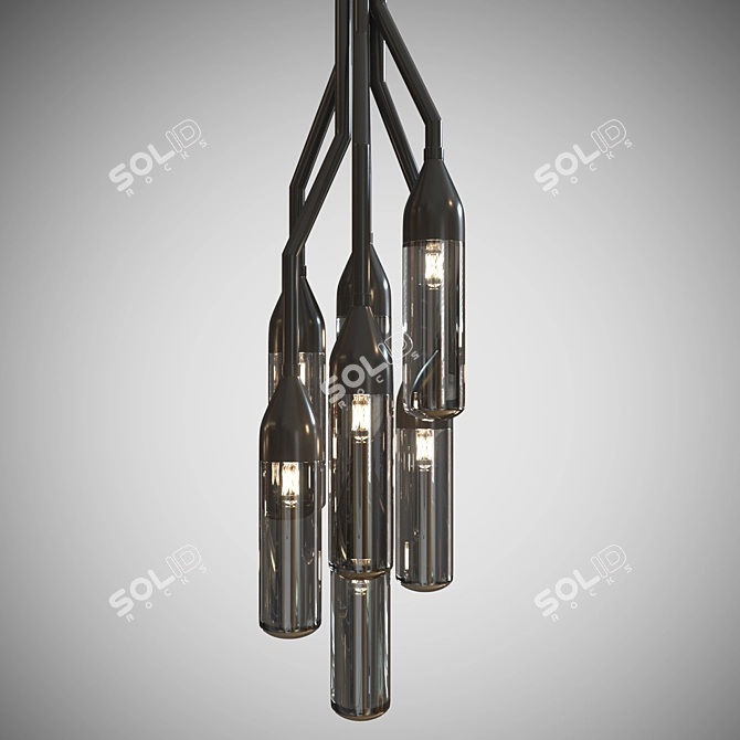 Sleek Glass Pendant Lamp 3D model image 3