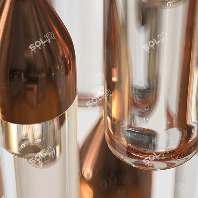 Sleek Glass Pendant Lamp 3D model image 4
