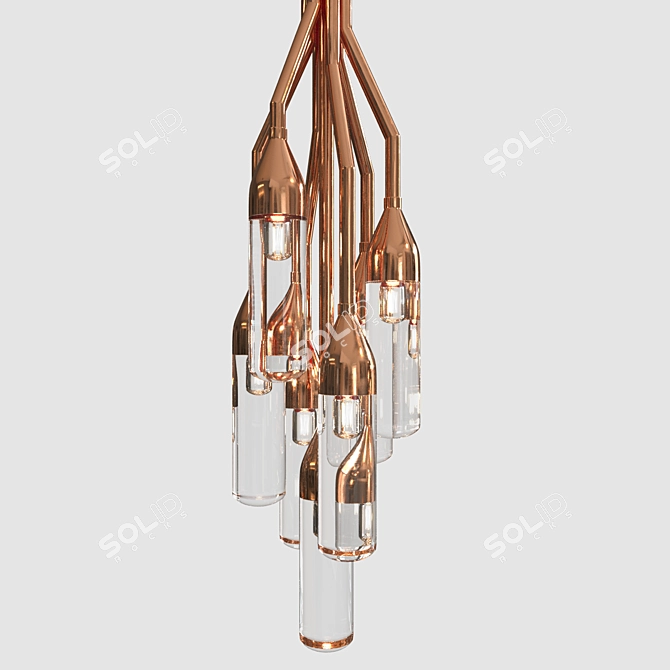 Sleek Glass Pendant Lamp 3D model image 6