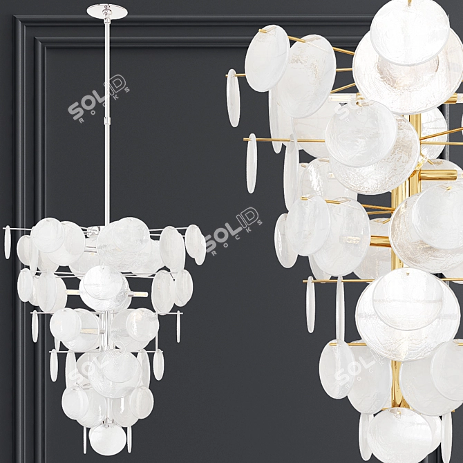 Elegant Glass Cascade Chandelier 3D model image 1