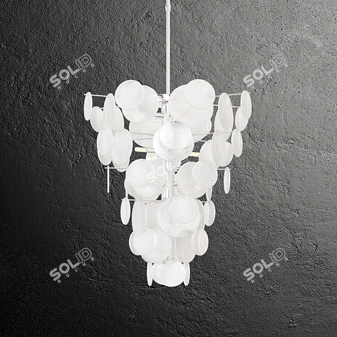 Elegant Glass Cascade Chandelier 3D model image 2