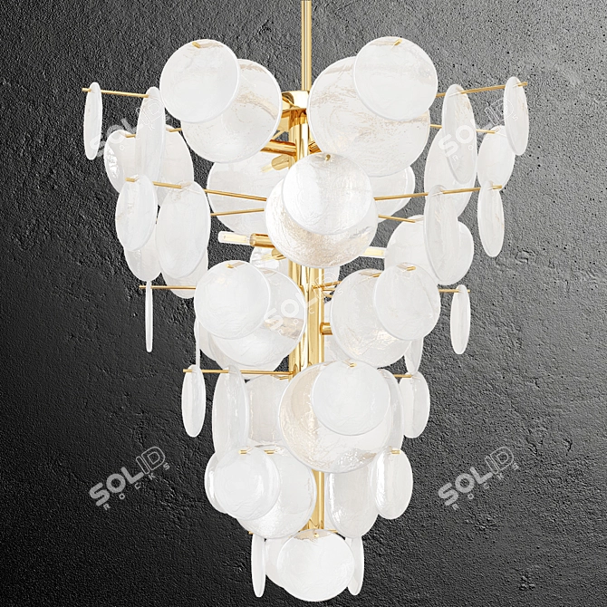 Elegant Glass Cascade Chandelier 3D model image 3