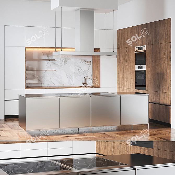 Modern Kitchen Model | Design & Modeling 3D model image 1