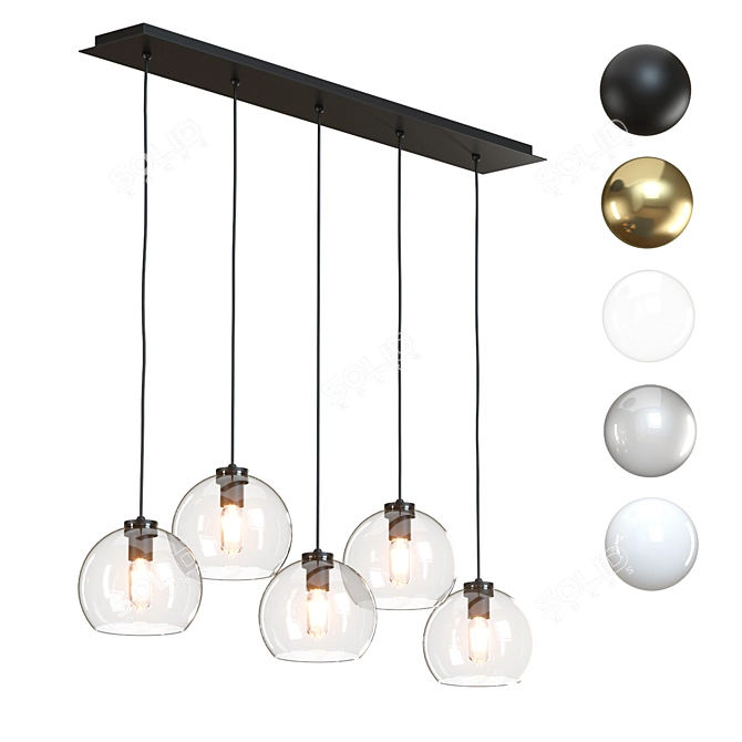 Sleek Arren Linear Pendant 3D model image 1