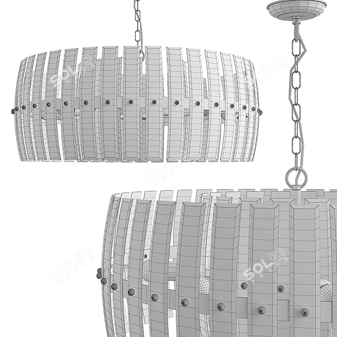 Contemporary Orland Glass Pendant Light 3D model image 2