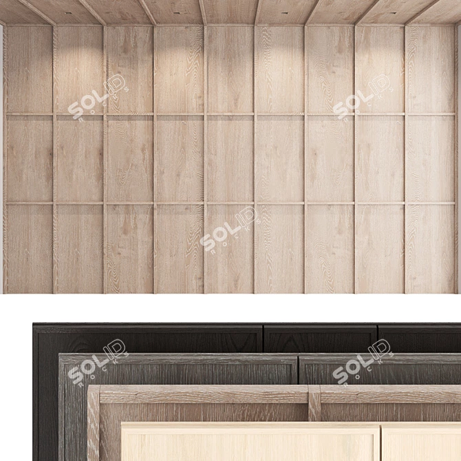 Decorative Wood Wall Panel Set 3D model image 1