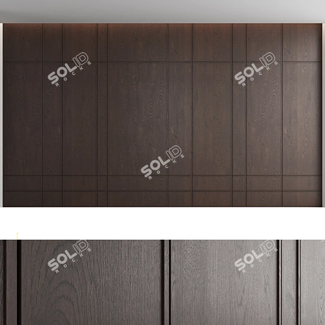 Decorative Wood Wall Panel Set 3D model image 2