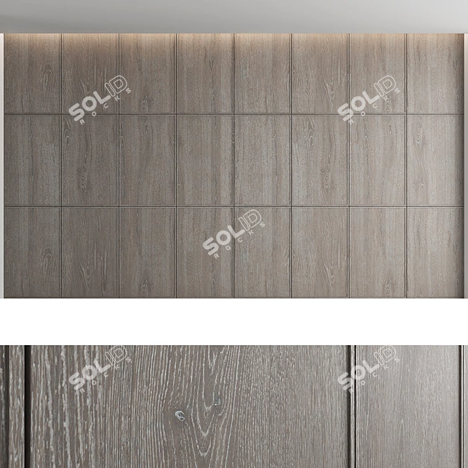 Decorative Wood Wall Panel Set 3D model image 3