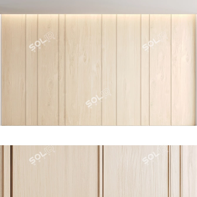 Decorative Wood Wall Panel Set 3D model image 4