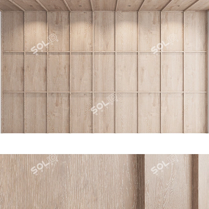 Decorative Wood Wall Panel Set 3D model image 5