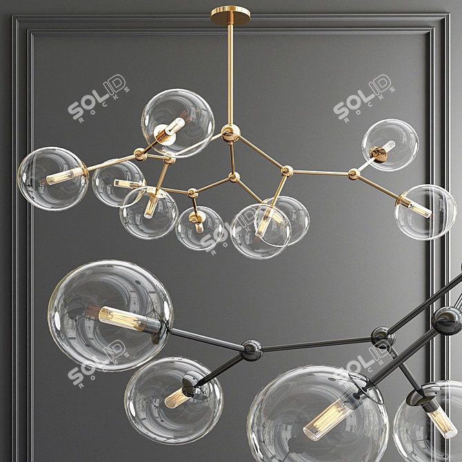 Elegant Crystal Lux Maximo Chandelier 3D model image 1