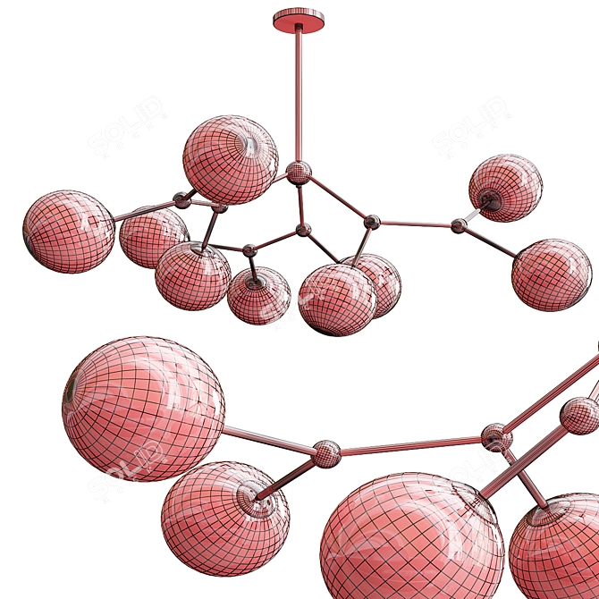 Elegant Crystal Lux Maximo Chandelier 3D model image 2