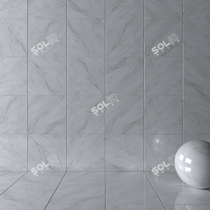 Modern White Wall Tiles by Alpin Anderson 3D model image 2