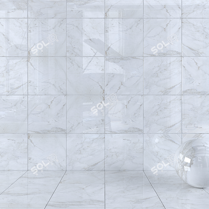 Alpin Anderson White Wall Tiles - Set of 3 3D model image 1